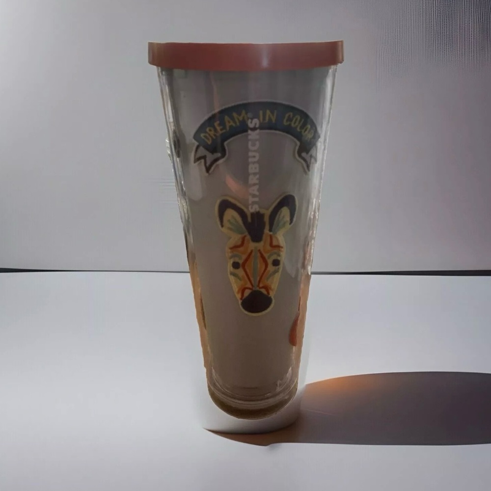 Starbucks 24 Oz Tumbler With Lid Straw Dream In Color Patches Coffee Cold Drinks